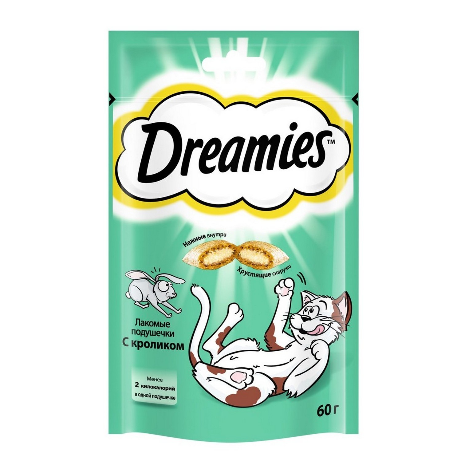 Лакомство для кошек Dreamies подушечки с кроликом 60г - фото 1