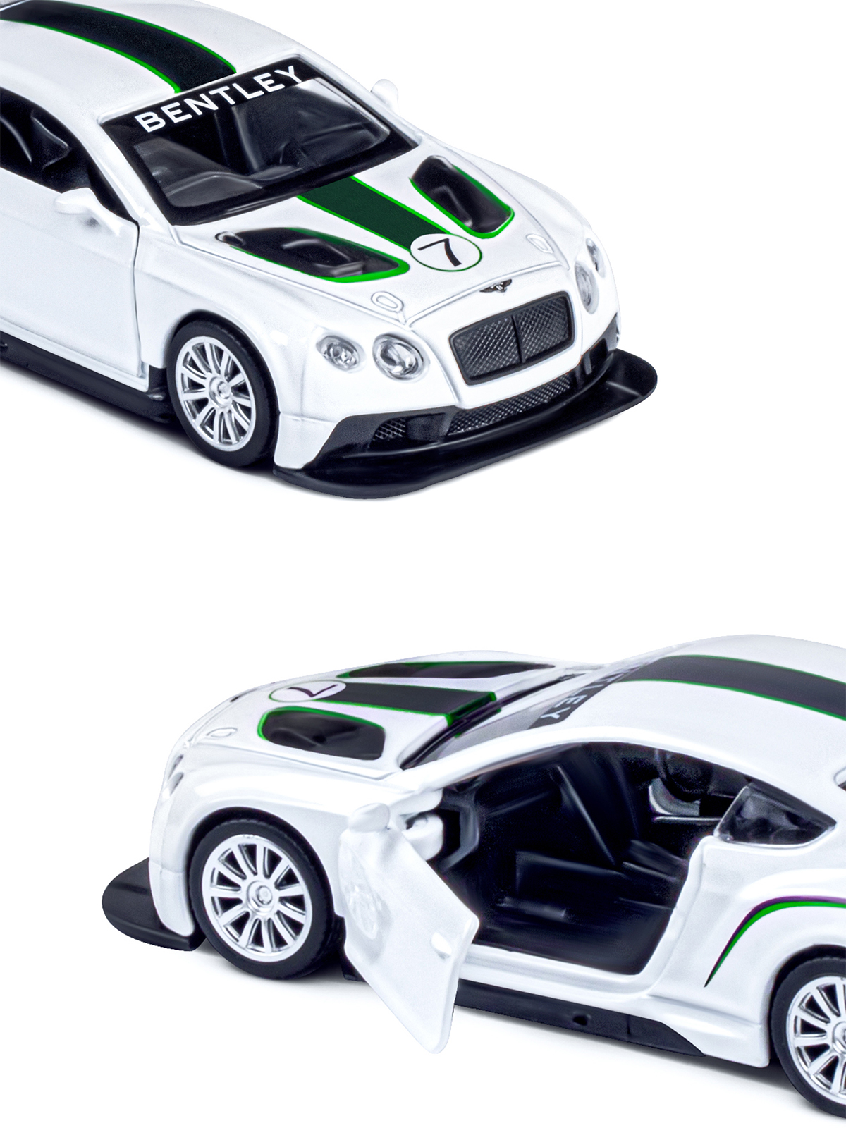 Автомобиль АВТОпанорама Bentley 1:43 белый JB1200135 - фото 7