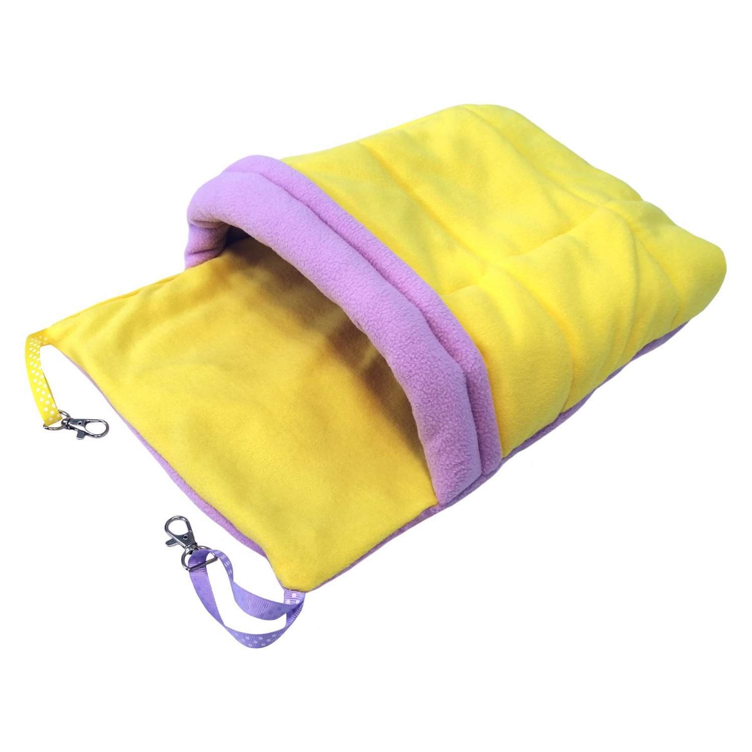 Гамак для хорьков Доброзверики и мелких грызунов с карманом Одеяло размер L цвет желтый-розовый - фото 1