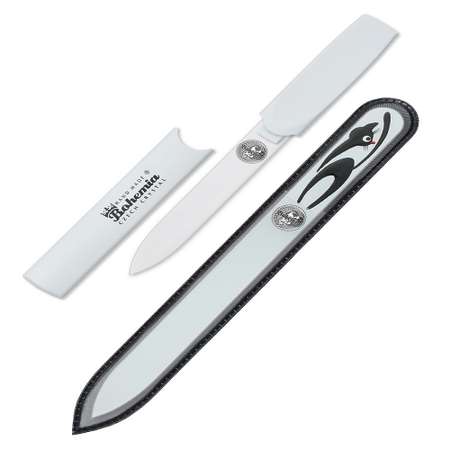 Пилки для ногтей BOHEMIA Czech Glass Nail Files набор 2 шт с кошкой белый