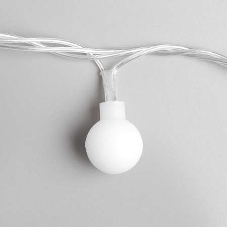 Гирлянда Luazon «Нить» «Шарики белые» IP20 прозрачная нить 30 LED свечение тёплое белое 8 режимов 220 В