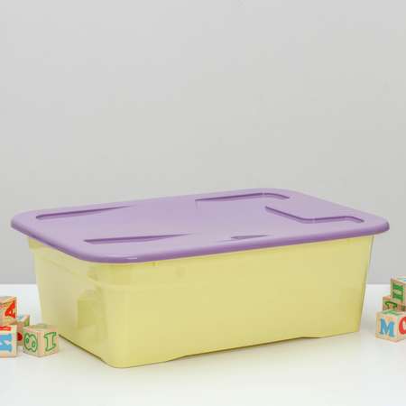 Контейнер Sima-Land для хранения игрушек 25 л Roombox Kids цвет жёлтый фиолетовый