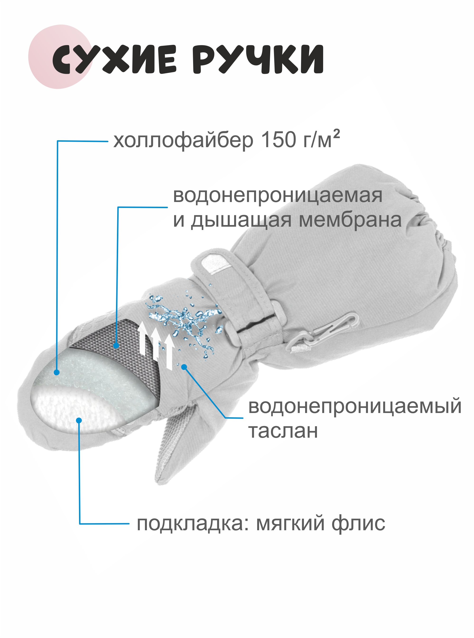 Варежки Чудо-Кроха LM-41ярко-розовый - фото 6