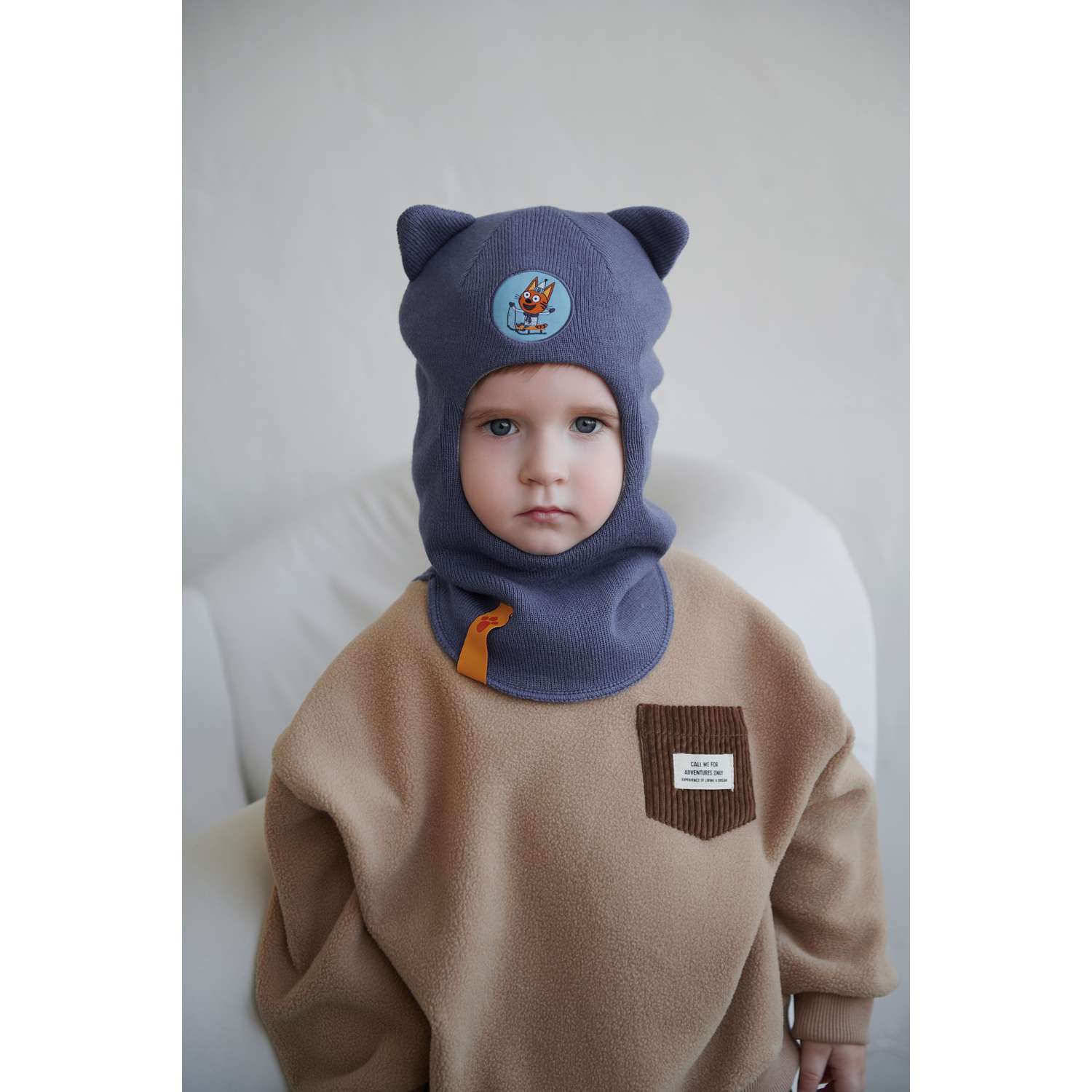 Шапка-шлем Чудо-Кроха Cb-22-голубой кошка уши - фото 1