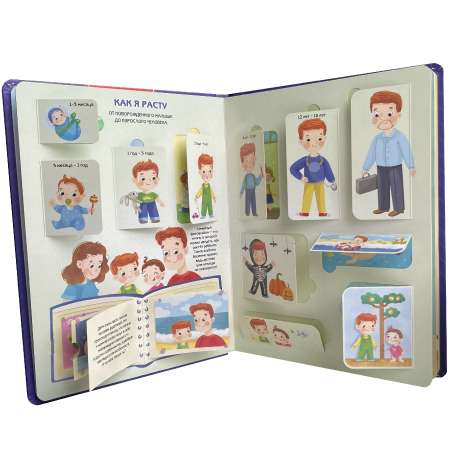 Детская книга BimBiMon Энциклопедия с окошками Как я расту