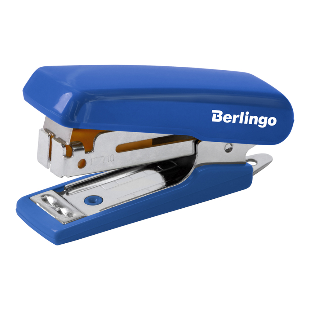Мини-степлер Berlingo №10 Comfort до 10 листов пластиковый корпус синий - фото 1