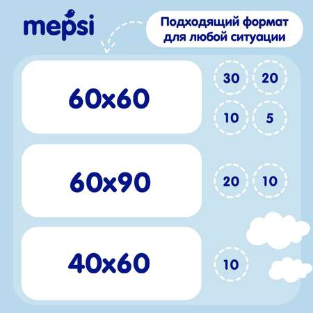 Пеленки впитывающие Mepsi 90*60 20шт