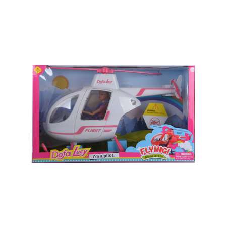 Набор с куклой Defa Lucy Полёт на вертолёте 28 см вертолёт свет звук белый