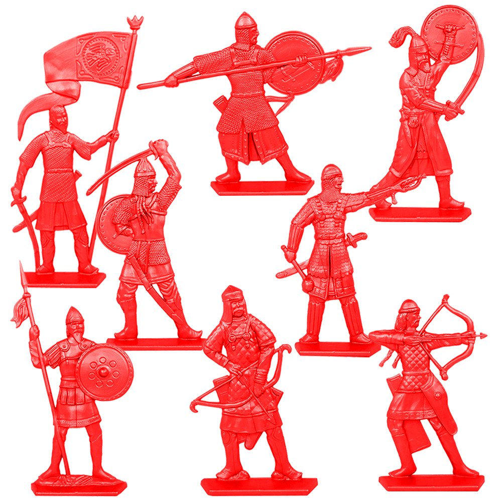 Набор солдатиков Воины и Битвы Пешие половцы цвет красный - фото 1