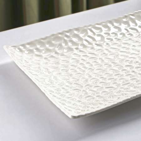 Блюдо Sima-Land керамическое сервировочное «Воздушность» 35.5×19.5 см цвет белый
