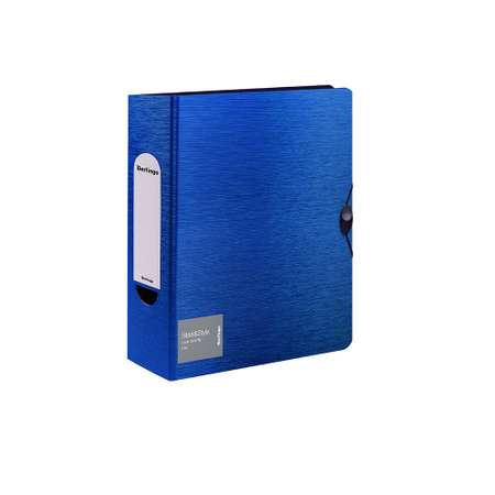 Папка-регистратор BERLINGO Steel ampStyle 80 мм 2500 мкм пластик полифом на резинке с внутренним карманом синяя