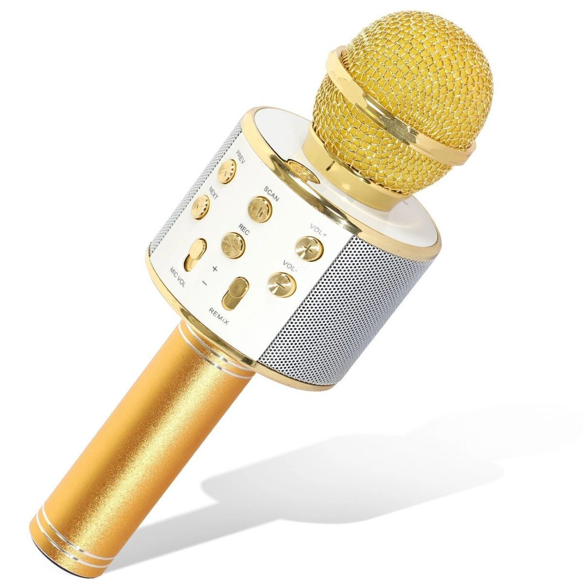Микрофон CASTLELADY для караоке беспроводной Золотистый - фото 1
