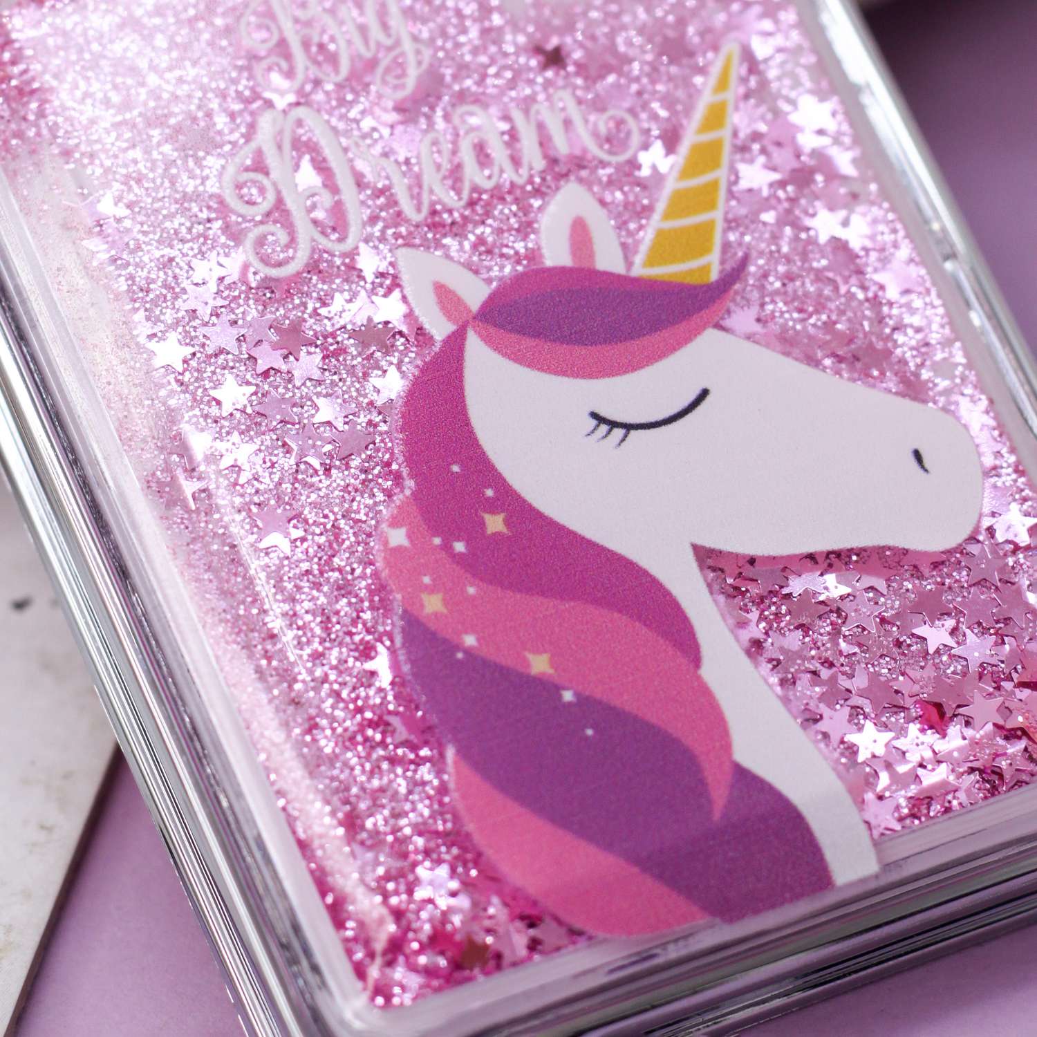 Зеркало карманное iLikeGift Sparkles unicorn pink с увеличением - фото 3