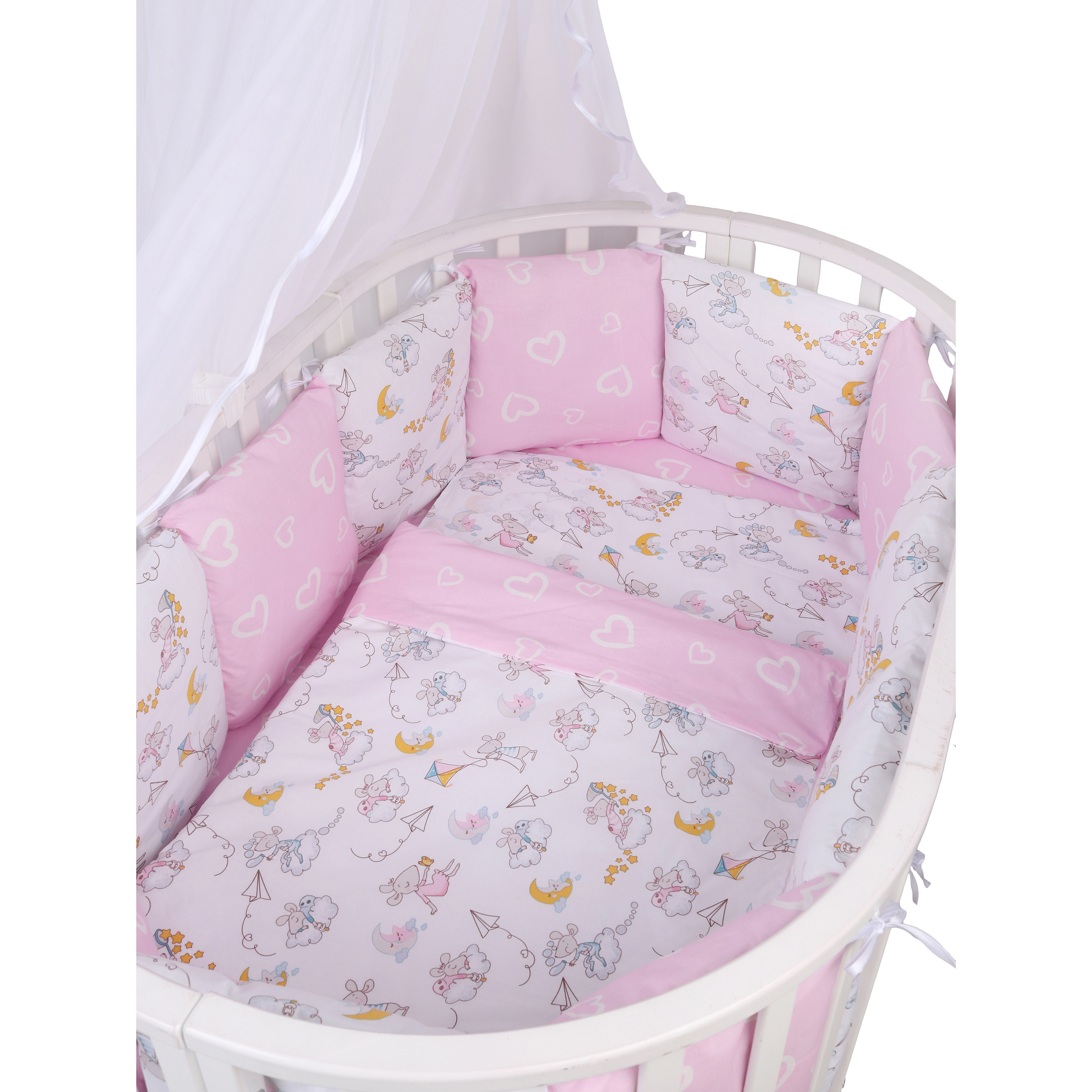 Комплект постельного белья Amarobaby Мышата в облаках 7предметов AMARO-3018-MvO - фото 6