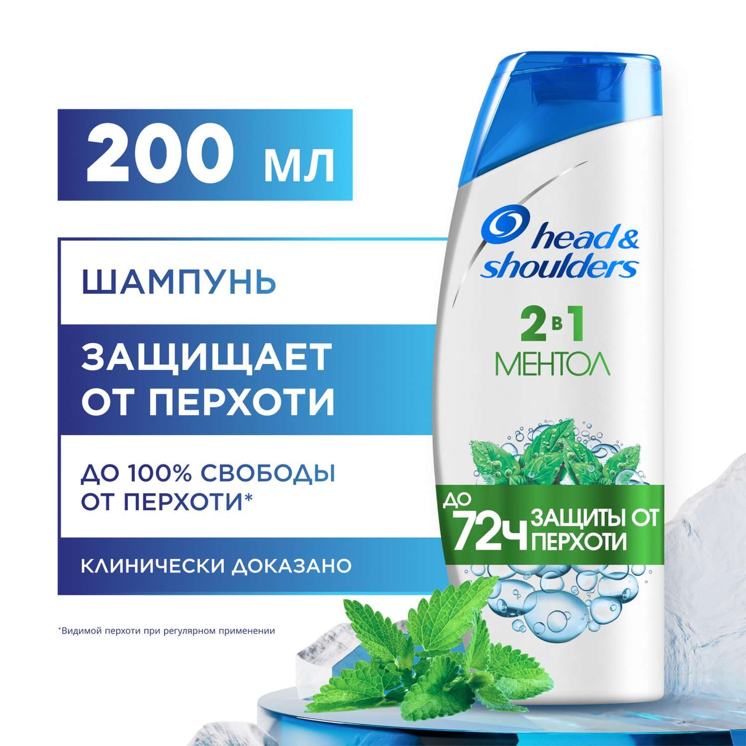 Шампунь и бальзам-ополаскиватель Head and Shoulders Против перхоти 2в1 ментол 200мл - фото 1