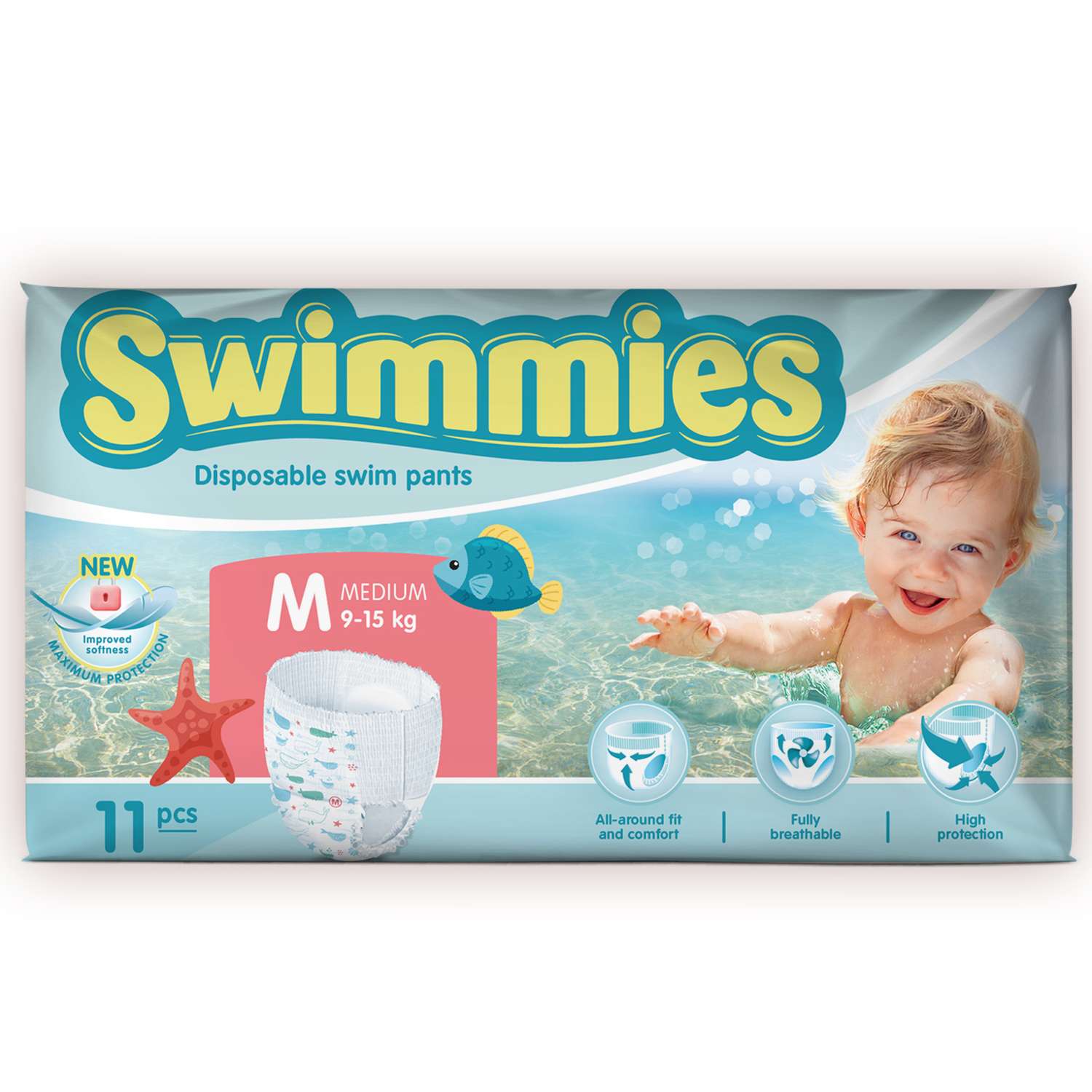 Детские трусики для плавания Swimmies размер M 11 шт - фото 5