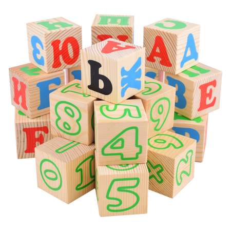 Кубики для детей Томик Алфавит с цифрами 20 штук 2222-2