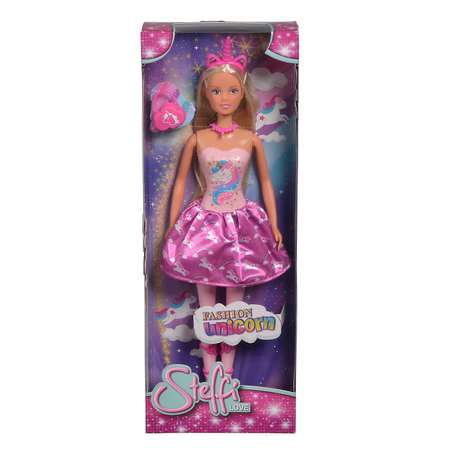 Кукла Steffi love в розовом платье единорог 5733320