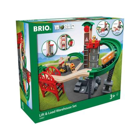 Игровой набор BRIO железнодорожный Логистическая станция с лифтом 32 элемента