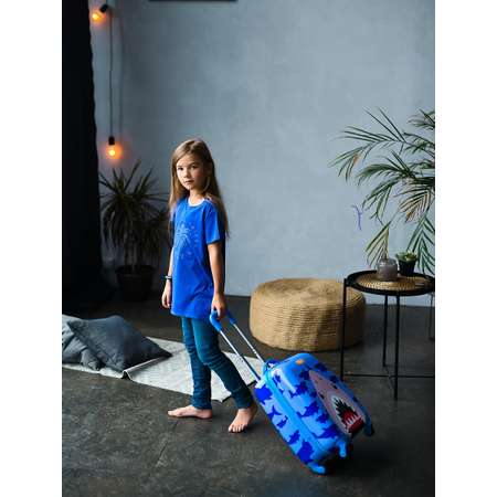 Дорожный комплект Акула LATS Чемодан ручная кладь + дошкольный рюкзак для детей