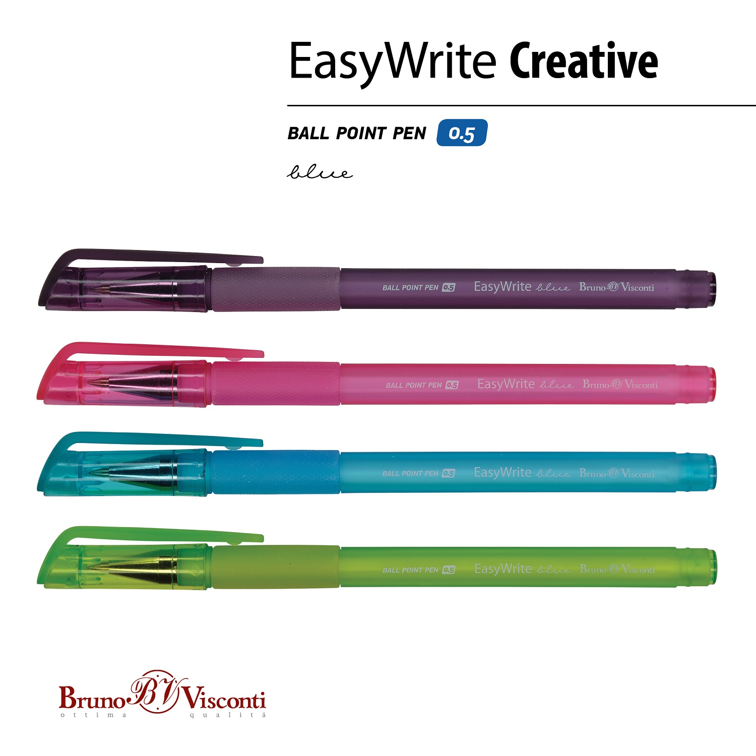 Набор из 5-ти шариковых ручек Bruno Visconti EasyWrite Creativ синие - фото 4