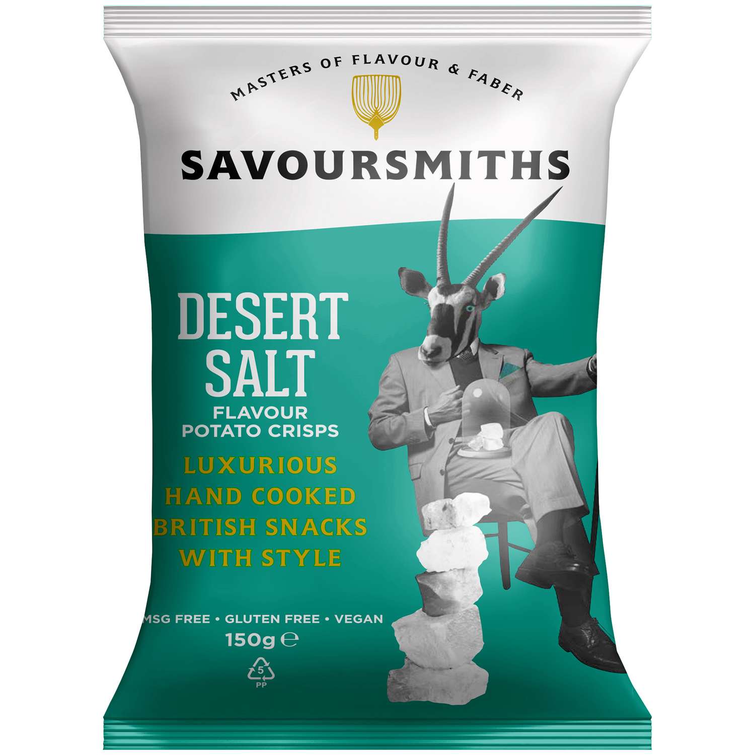 Натуральные картофельные чипсы SAVOURSMITHS с солью пустыни 150г - фото 1