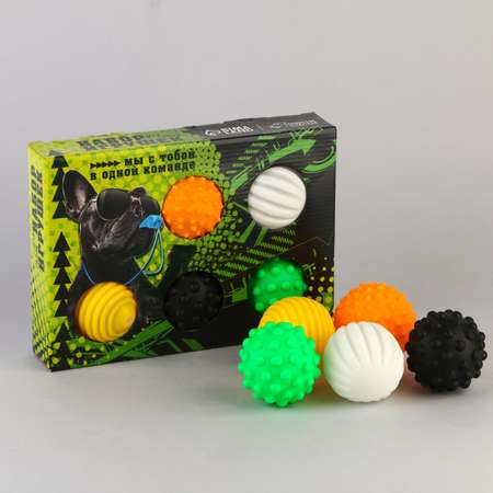 Набор мячей для собаки Пушистое счастье «Мы с тобой в одной команде» 5 мячей
