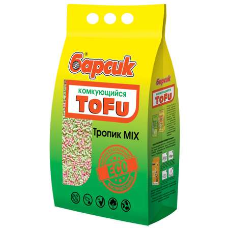 Наполнитель для кошачьих туалетов Барсик Tofu Mix Тропик комкующийся 4.54л