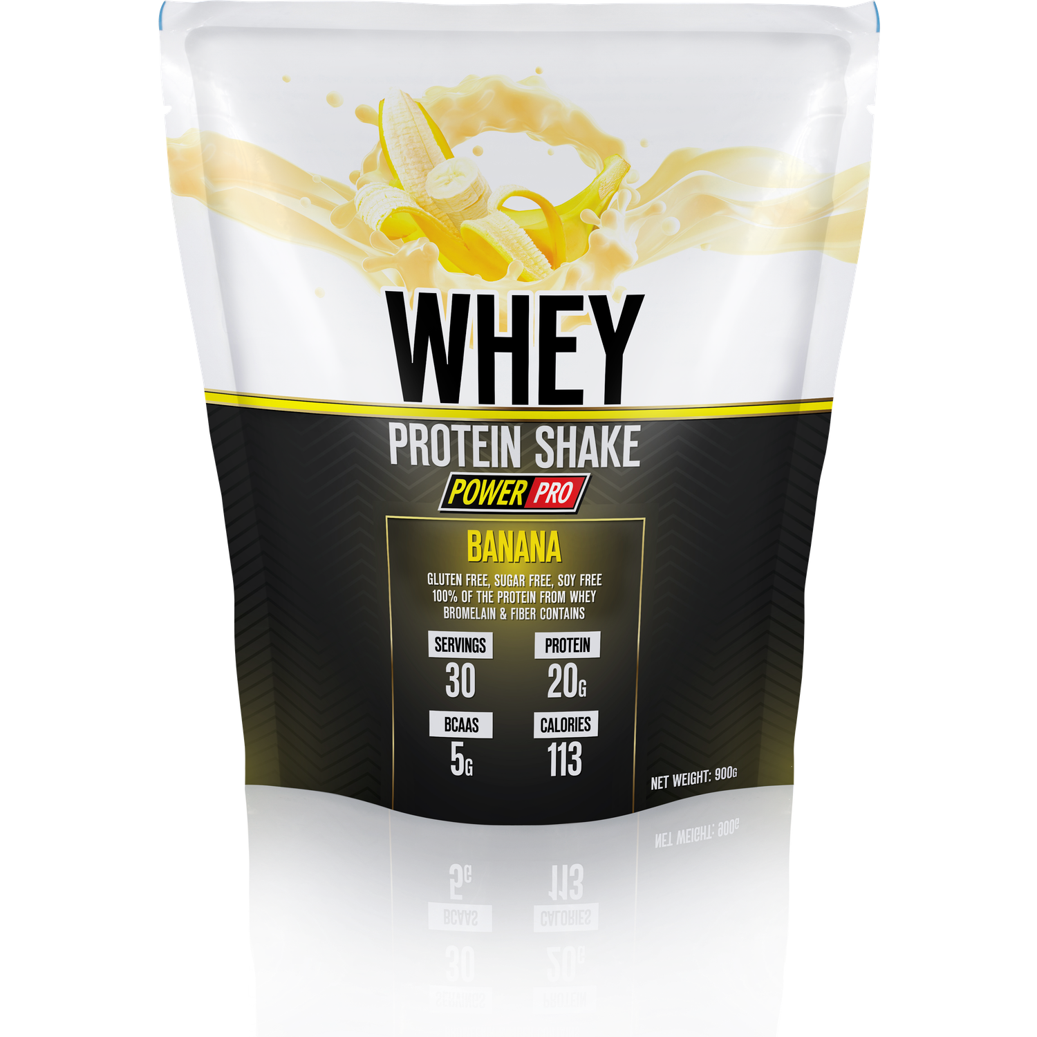 Протеин Whey Shake POWER PRO Со вкусом банана 900г - фото 1