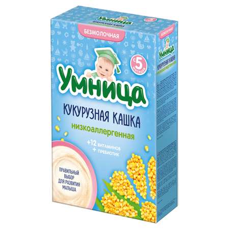 Каша Умница безмолочная низкоаллергенная кукуруза 200г с 5месяцев