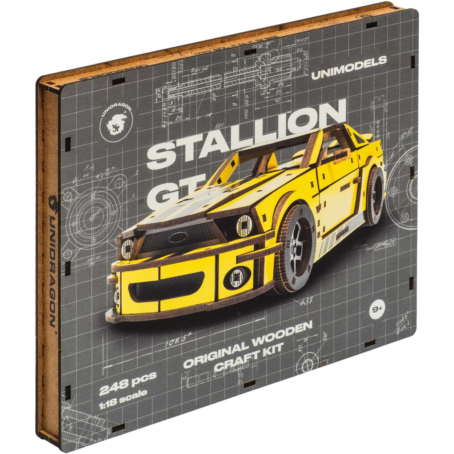 Конструктор деревянный Unidragon Unimodels Сталлион ГТ 248 элементов Желтый 4201 - фото 5