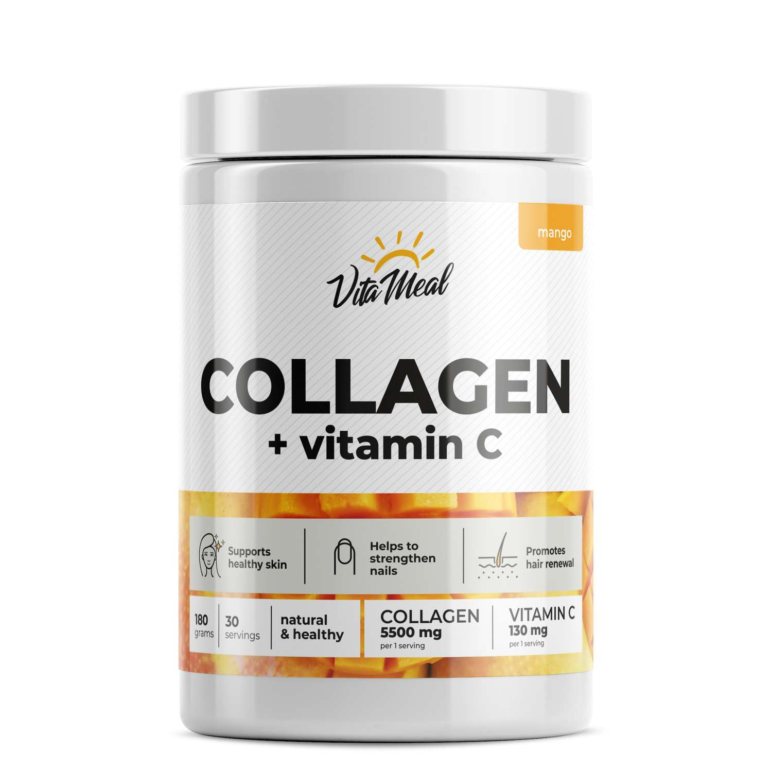 Коллаген + Витамин С VitaMeal порошок со вкусом манго 180 г - фото 1