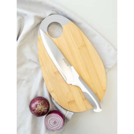 Нож кухонный DeNASTIA поварской шеф-нож 30.5 см серый