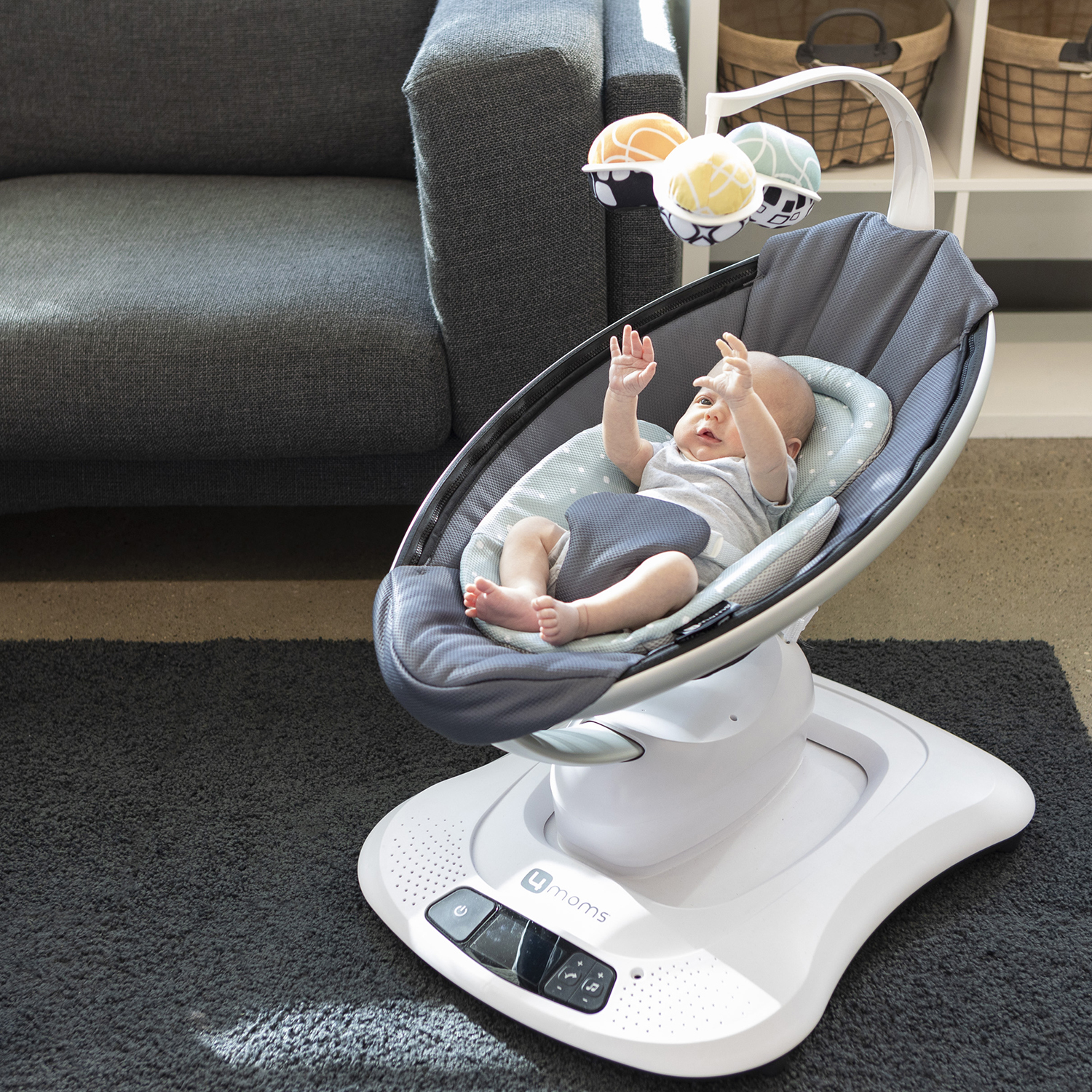 Кресло-качалка 4Moms MamaRoo 4.0 Графитовый меланж - фото 13