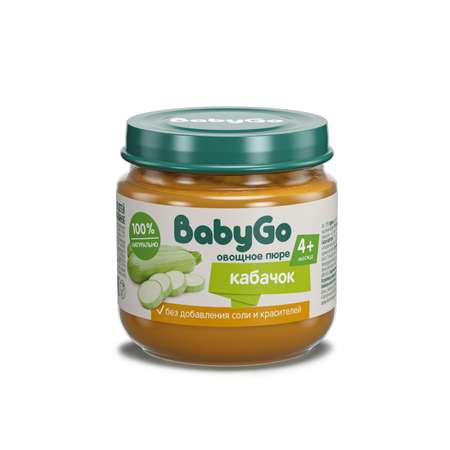 Пюре овощное Baby Go кабачок 80г с 4месяцев