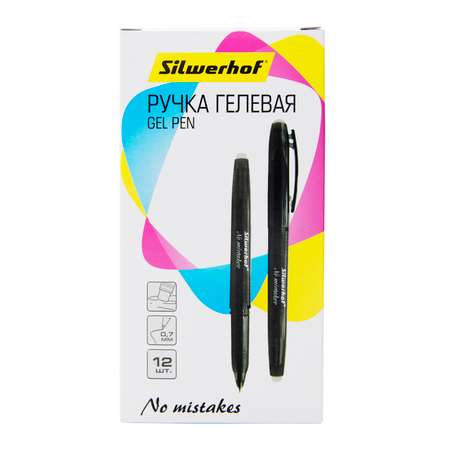 Ручка гелевая Silwerhof с ластиком Черная 1073300