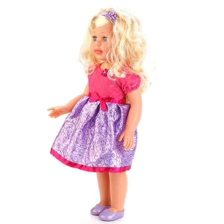 Кукла Карапуз интерактивная в платье с фиолетовой юбкой