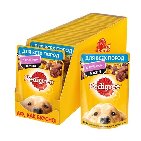 Корм для собак Pedigree ягненок в желе консервированный 85г