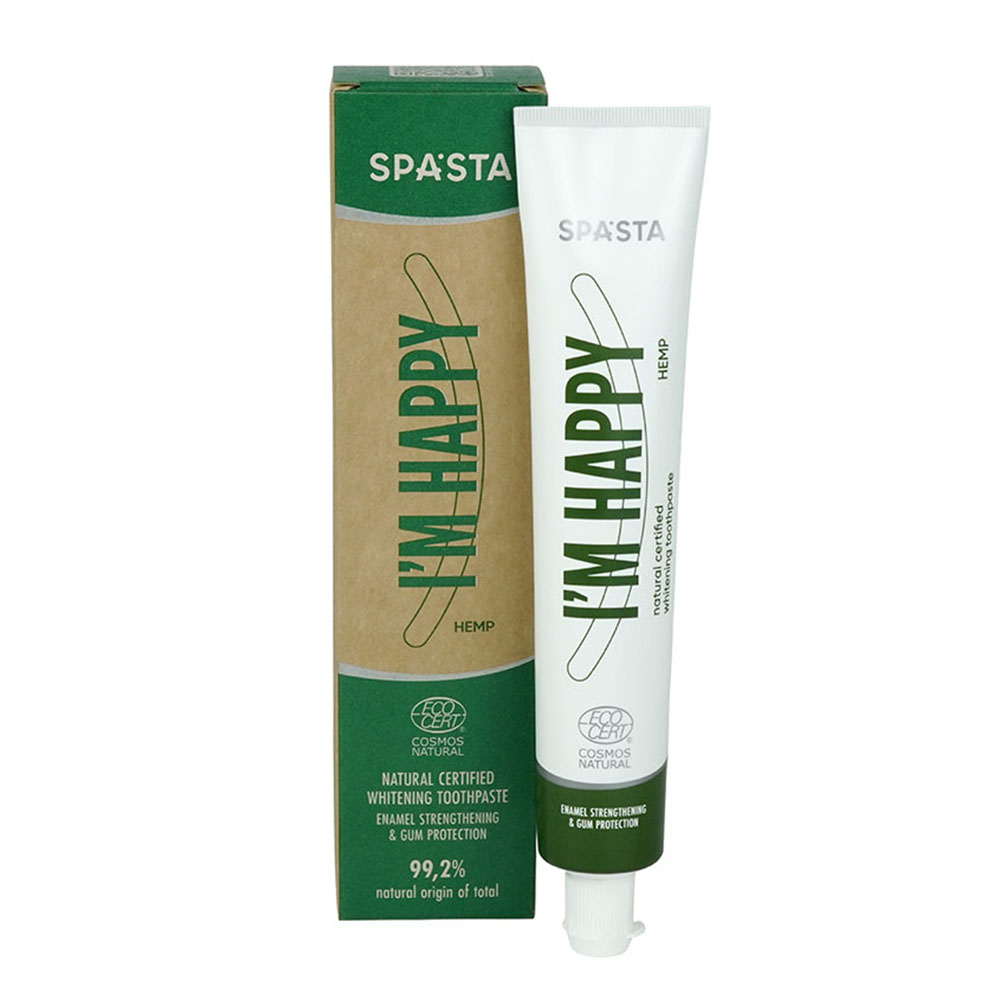 Натуральная зубная паста Spasta I am happy enamel strengthening and gum protection Ecocert 75 мл - фото 1