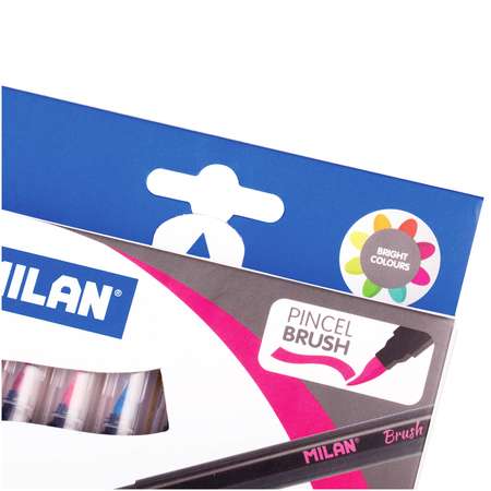 Фломастеры MILAN 661 Brush 10цв. кистевой наконечник картон. уп. европодвес