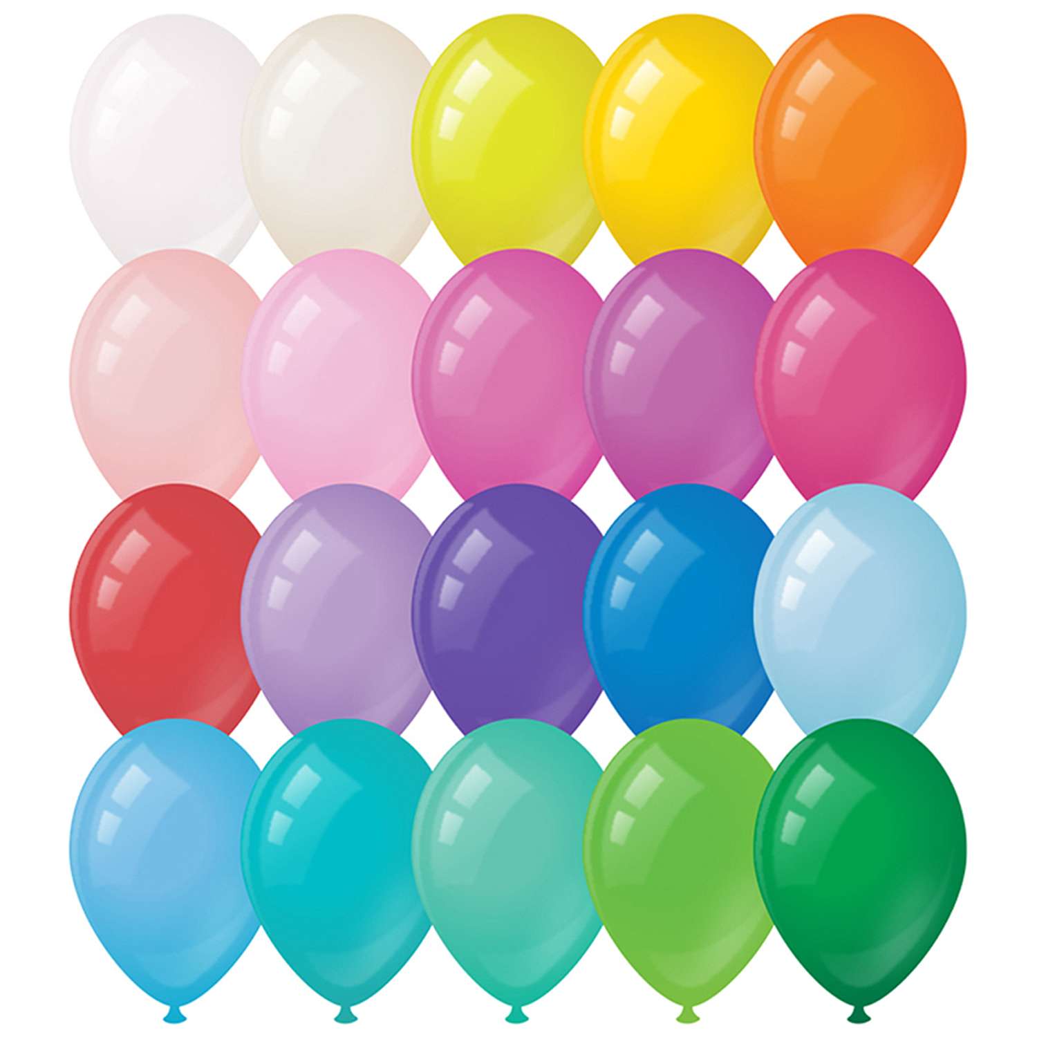 Воздушные шары Meshu пастель. 20 цветов ассорти 100шт М12/30см - фото 1