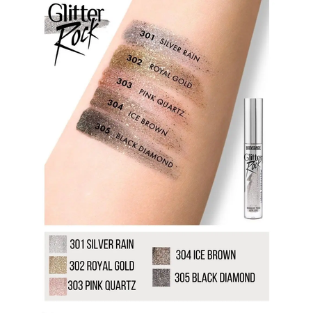 Тени для век жидкие Luxvisage Glitter Rock тон 301 Silver Rain