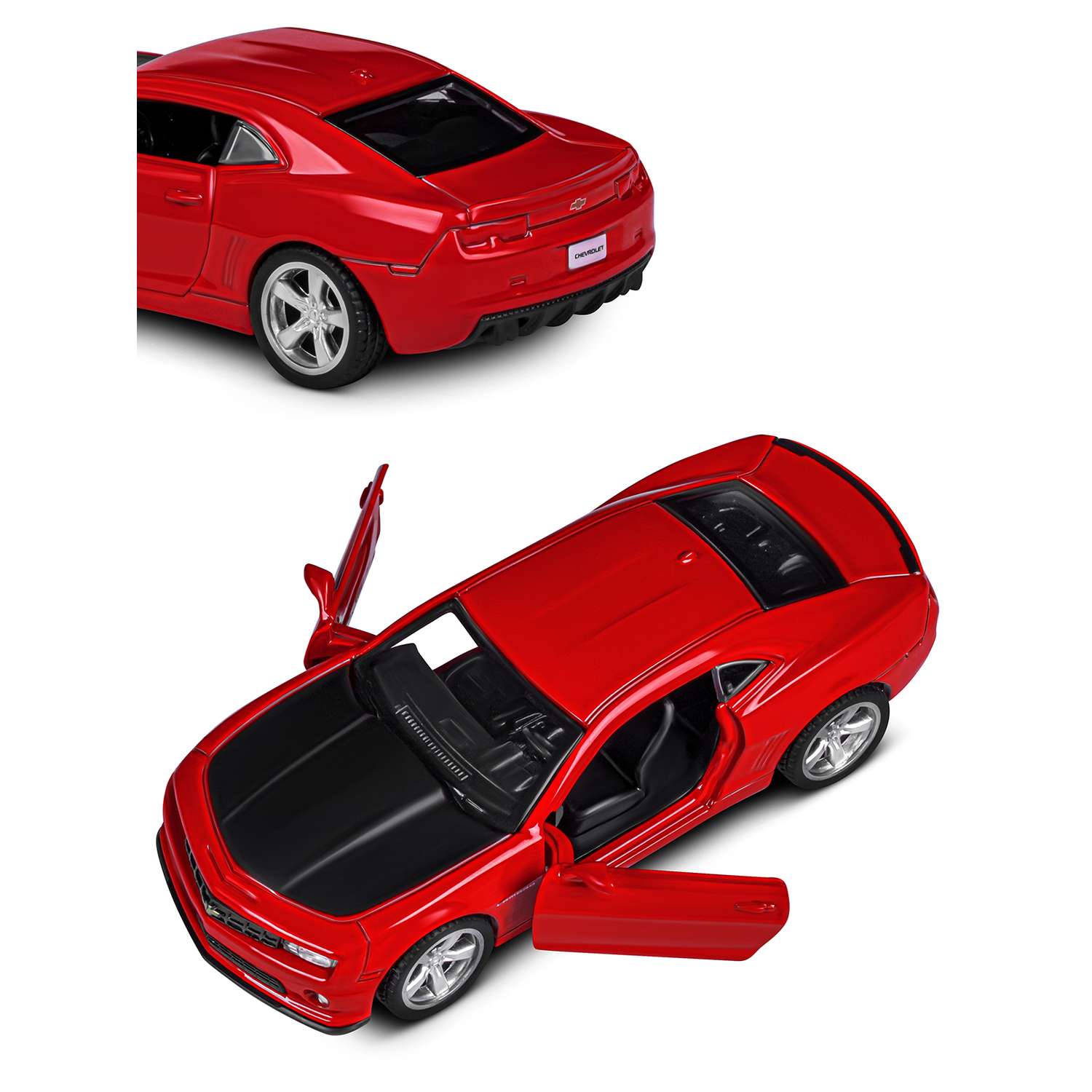 Машинка металлическая АВТОпанорама игрушка детская 1:43 Chevrolet Camaro SS красный инерционная JB1251557 - фото 8