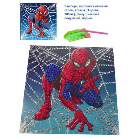 Алмазная мозаика ИД Лев Человек-паук 15х15 см