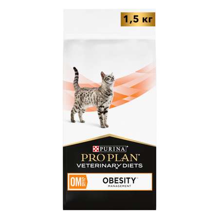 Корм для кошек Purina Pro Plan Veterinary diets OM при ожирении 1.5кг