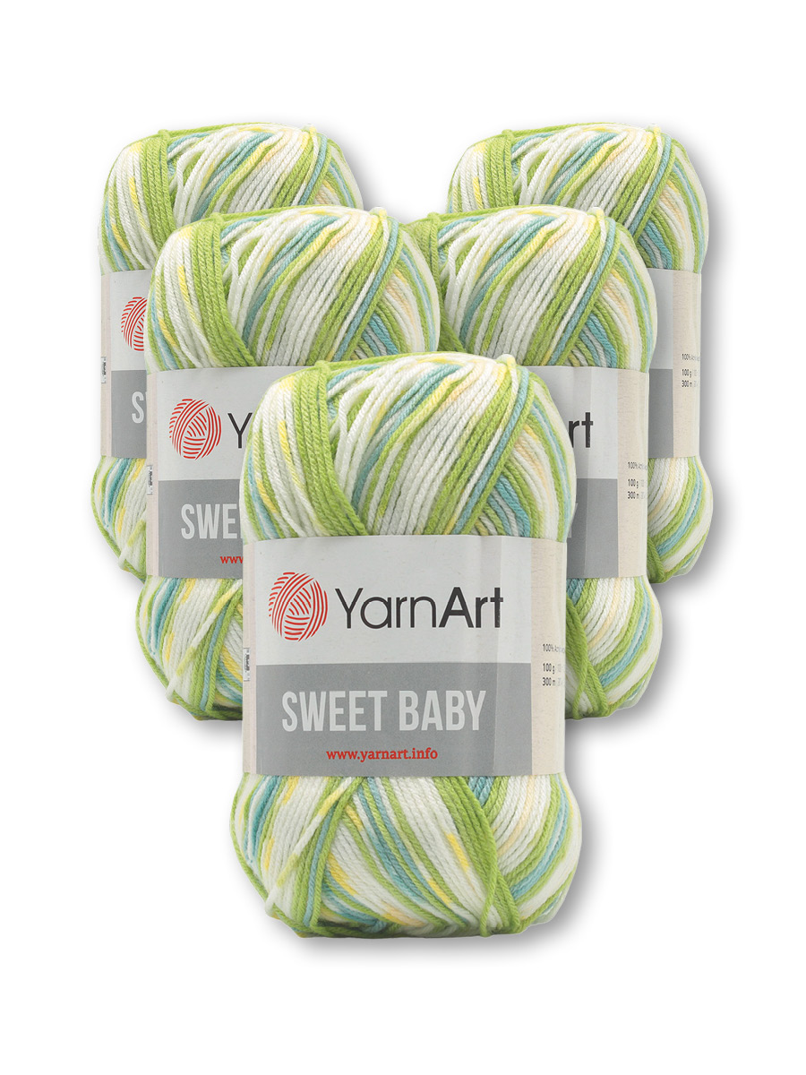 Пряжа для вязания YarnArt Sweet Baby 100 гр 300 м акрил тонкая детская 5 мотков цвет 905 - фото 1