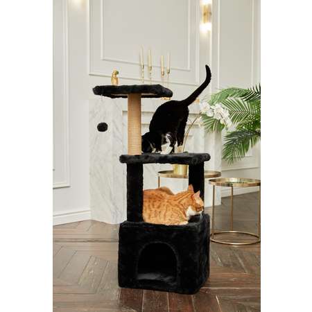 Домик для кошки с когтеточкой Pet БМФ Черный