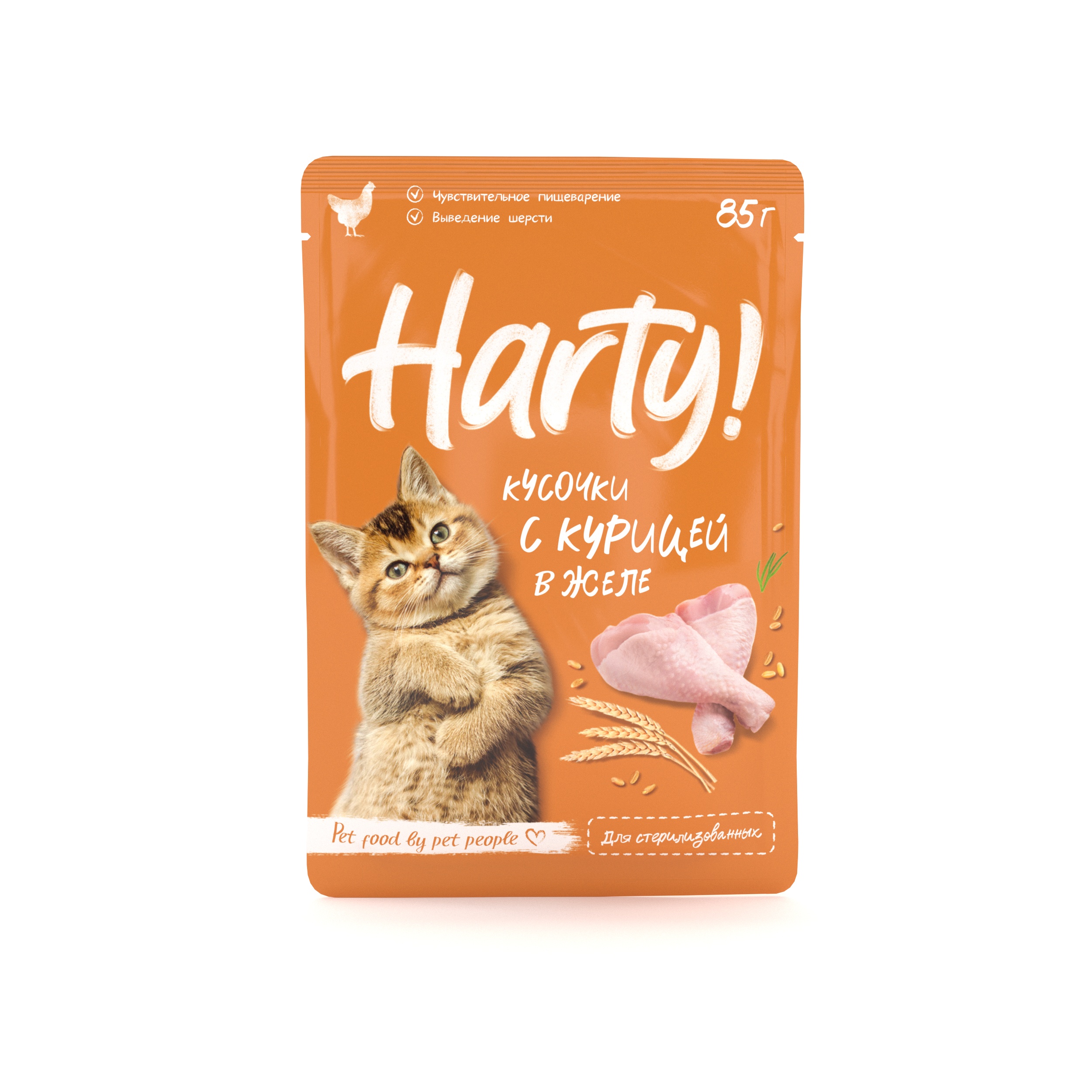 Влажный корм для кошек Harty 0.085 кг курица (для стерилизованных и кастрированных, полнорационный) - фото 1