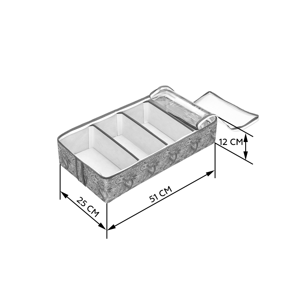 Органайзер Homsu для обуви на 4 бокса Grey Flower - фото 9