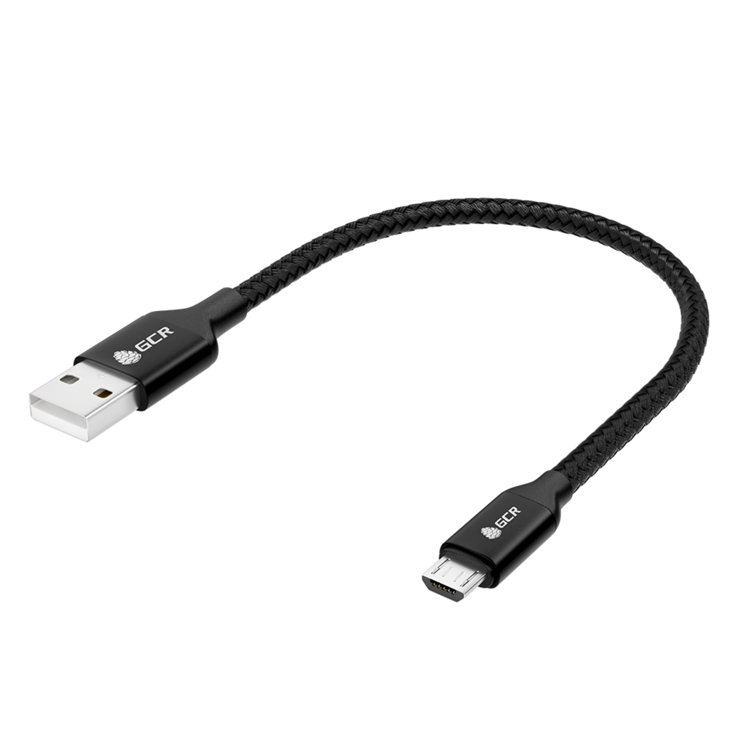 Кабель GCR 0.5m MicroUSB быстрая зарядка в черной нейлоновой оплетке GCR-52463 - фото 1